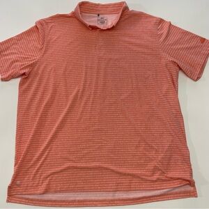 adidas Short Sleeve Pale Orange Striped Polo Shirt, Size 3XLT